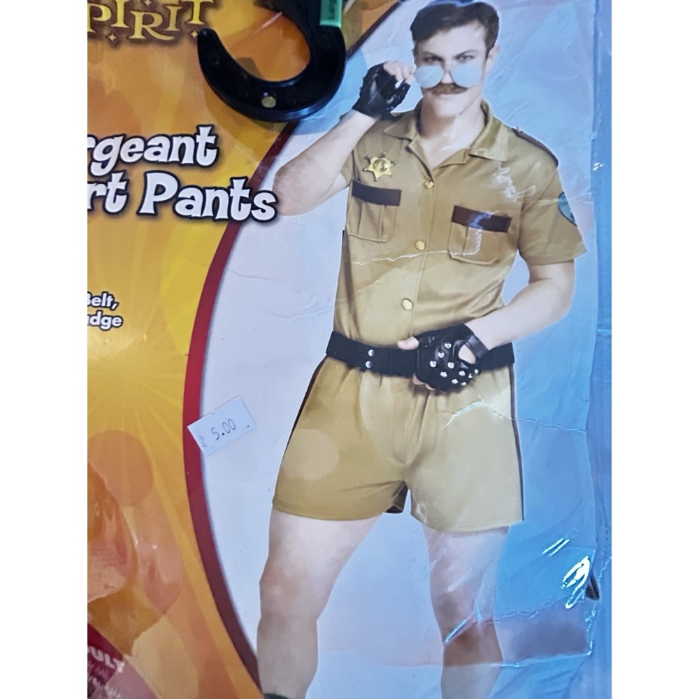 Halloween Sergeant Short Pants Costume Police Barney Fife Adult Large